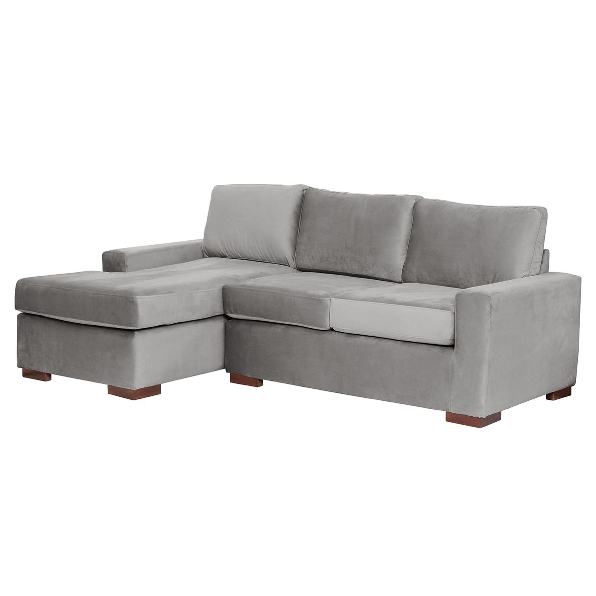LATAM HOME - Sofá Seccional Izquierdo Livorno Tela Velvet Gris