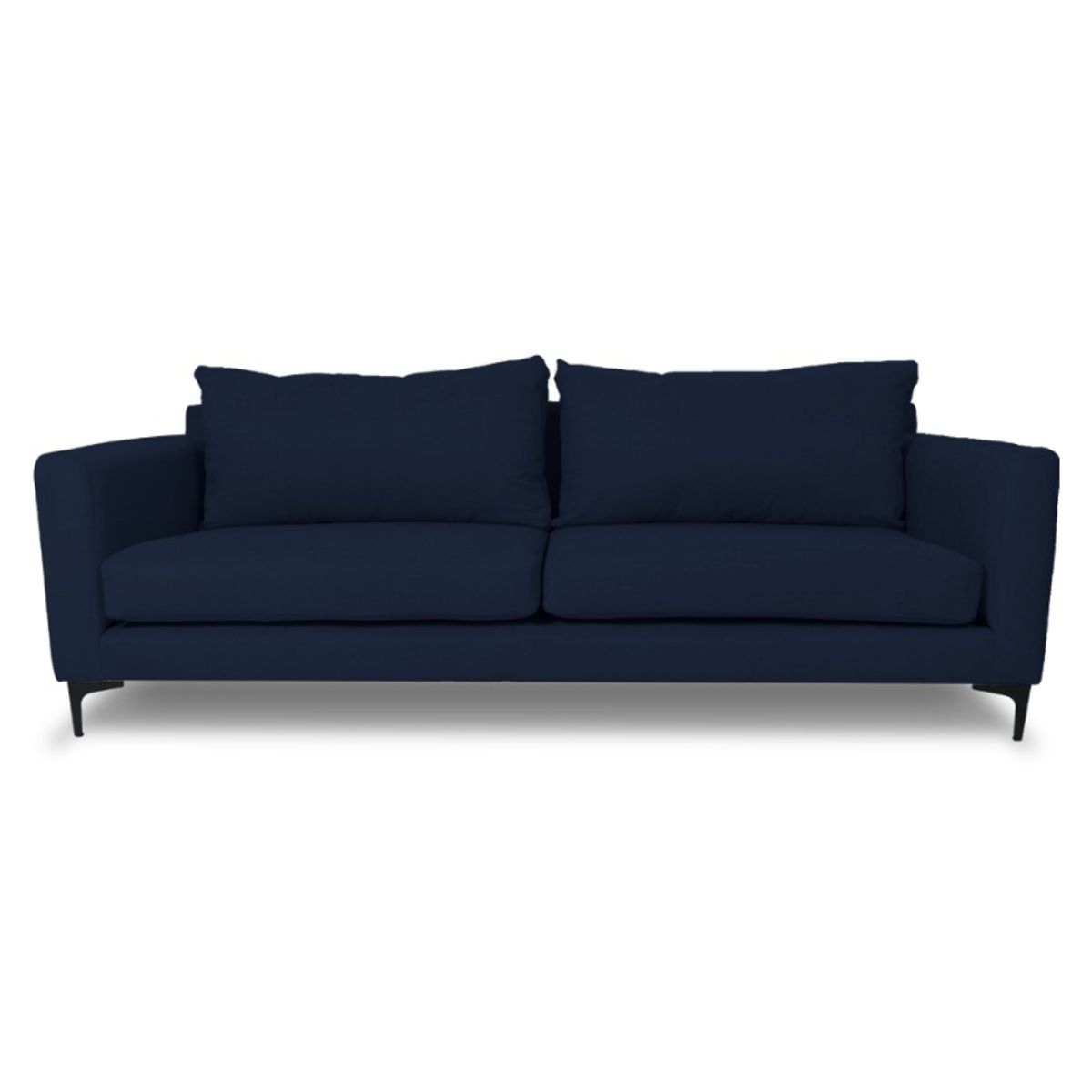 SOFAS HOME - SOFA ALANNA CHENILLE TIPO LINO AZUL 2 CUERPOS