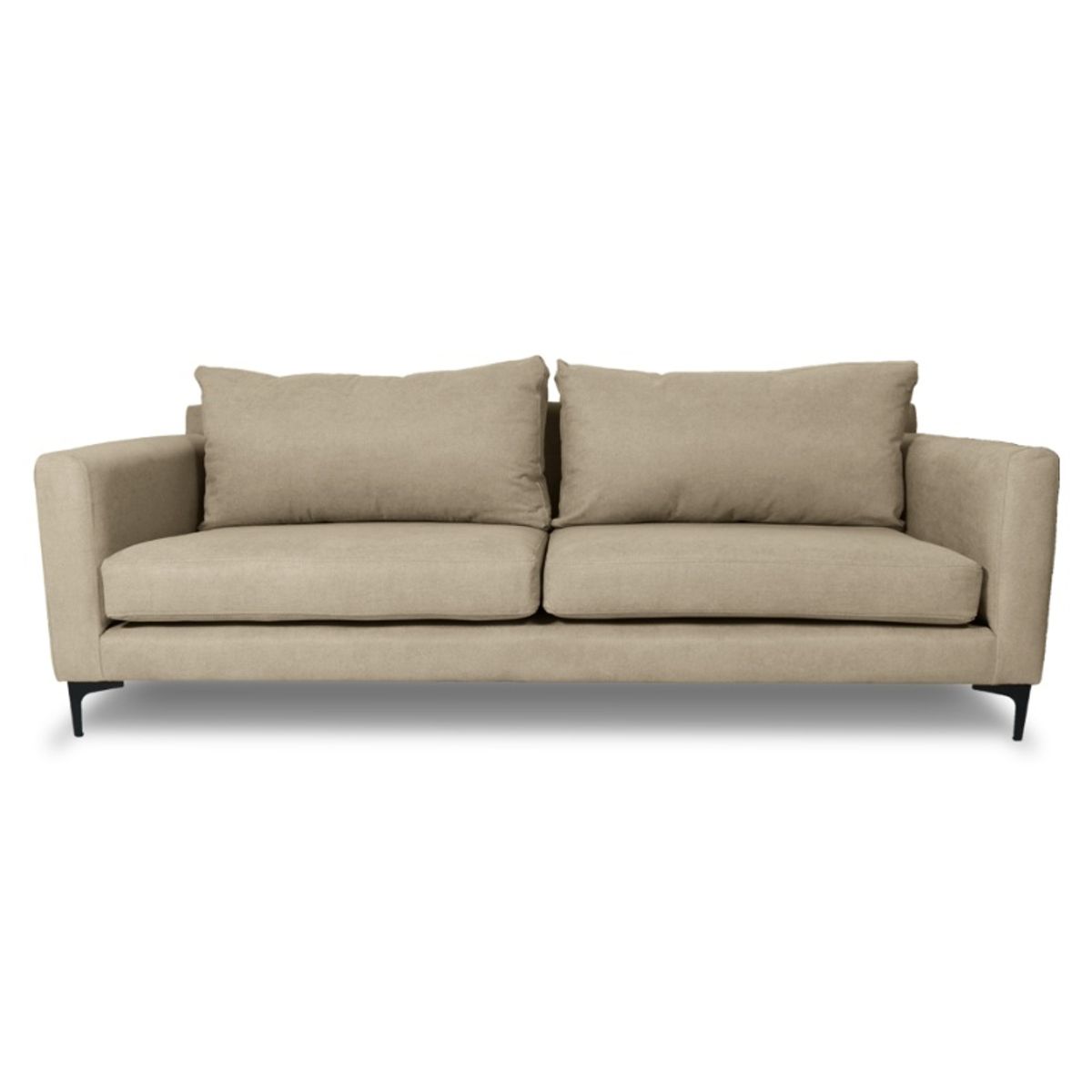 SOFAS HOME - SOFA ALANNA CHENILLE TIPO LINO BEIGE 2 CUERPOS