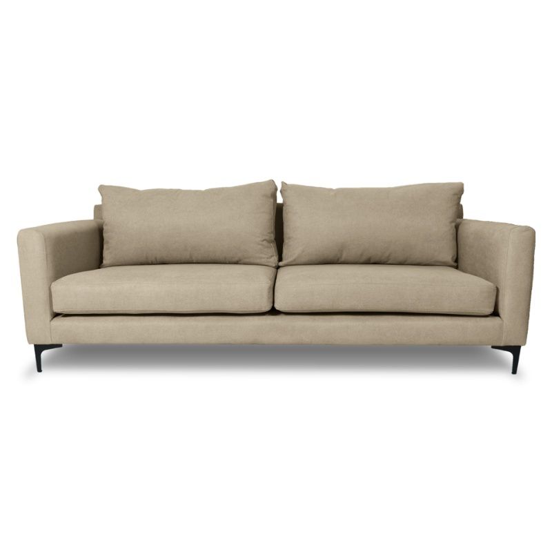 SOFAS HOME - SOFA ALANNA CHENILLE TIPO LINO BEIGE 2 CUERPOS