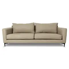 SOFAS HOME - SOFA ALANNA CHENILLE TIPO LINO BEIGE 2 CUERPOS