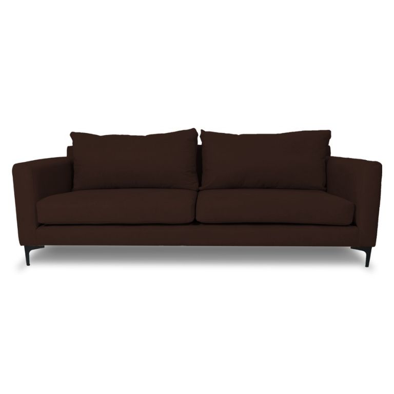 SOFA ALANNA CHENILLE TIPO LINO CAFE 2 CUERPOS