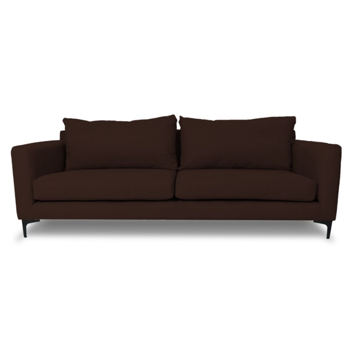 SOFAS HOME - SOFA ALANNA CHENILLE TIPO LINO CAFE 2 CUERPOS