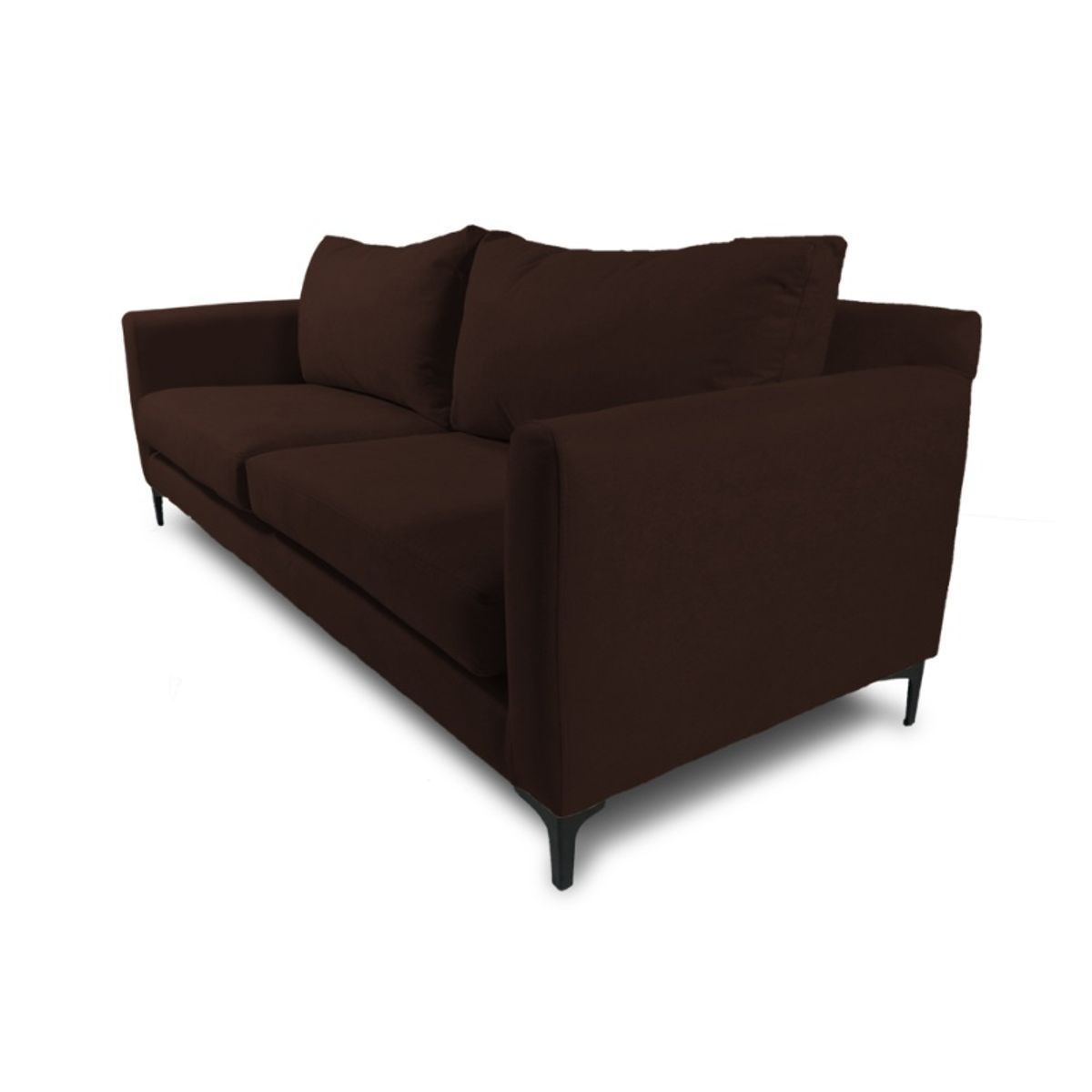 SOFAS HOME - SOFA ALANNA CHENILLE TIPO LINO CAFE 2 CUERPOS