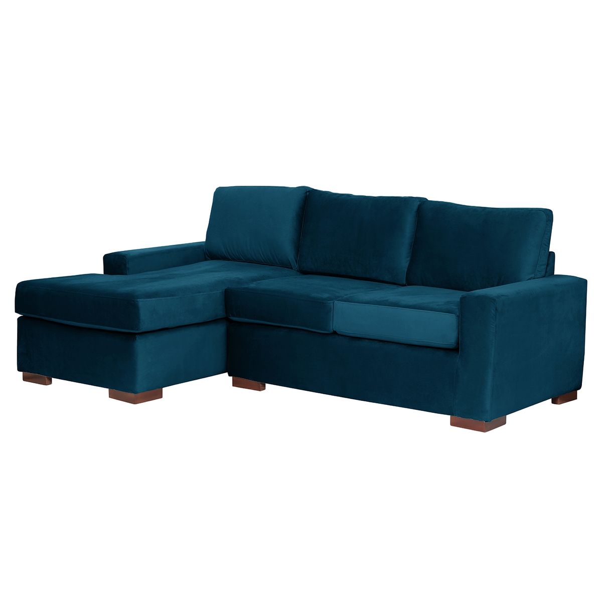LATAM HOME - Sofá Seccional Izquierdo Livorno Tela Velvet Azul Petroleo