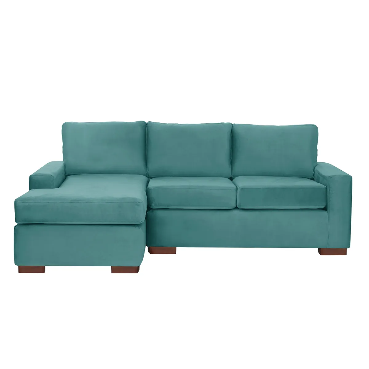 LATAM HOME - Sofá Seccional Izquierdo Livorno Tela Velvet Turquesa