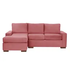 LATAM HOME - Sofá Seccional Izquierdo Livorno Tela Velvet Palo Rosa