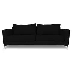 SOFAS HOME - SOFA ALANNA CHENILLE TIPO LINO NEGRO 2 CUERPOS
