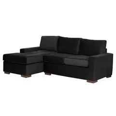 LATAM HOME - Sofá Seccional Izquierdo Livorno Tela Velvet Negro