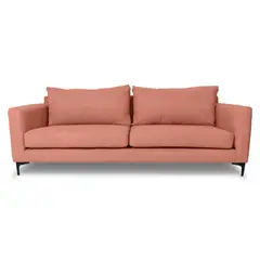 SOFAS HOME - SOFA ALANNA CHENILLE TIPO LINO PALO ROSA 2 CUERPOS