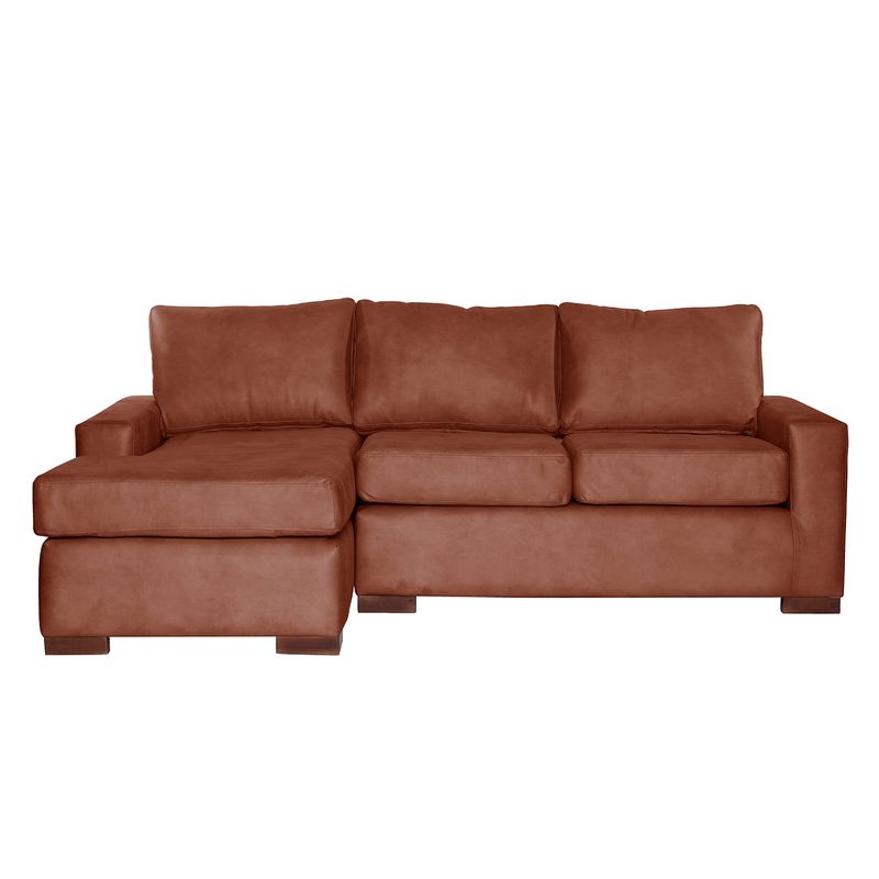 LATAM HOME - Sofá Seccional Izquierdo Livorno Cuero Kentucky Café Claro