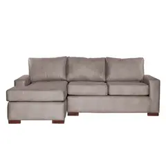 LATAM HOME - Sofá Seccional Izquierdo Livorno Cuero Kentucky Gris