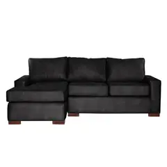 LATAM HOME - Sofá Seccional Izquierdo Livorno Cuero Kentucky Negro