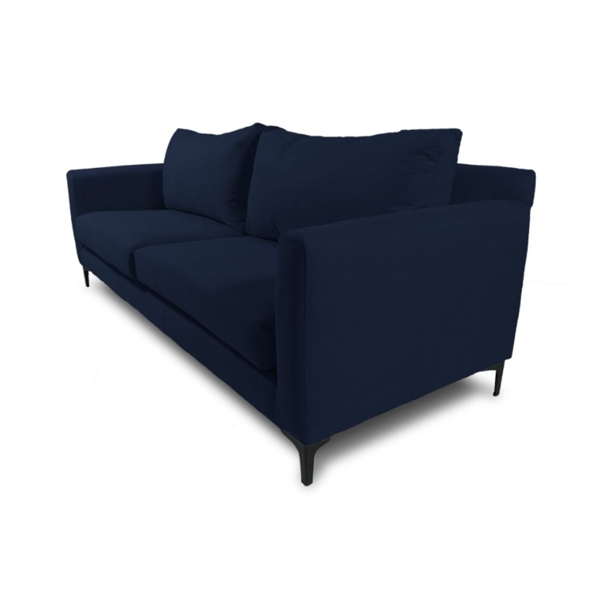 SOFAS HOME - SOFA ALANNA CHENILLE TIPO LINO AZUL 3 CUERPOS