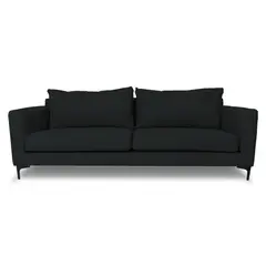 SOFAS HOME - SOFA ALANNA CHENILLE TIPO LINO GRAFITO 3 CUERPOS