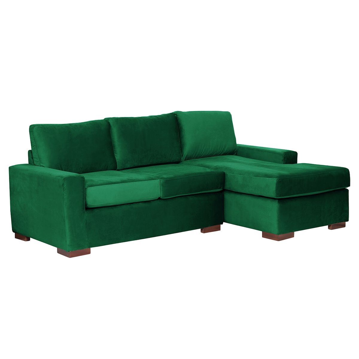 LATAM HOME - Sofá Seccional Derecho Livorno Tela Velvet Verde