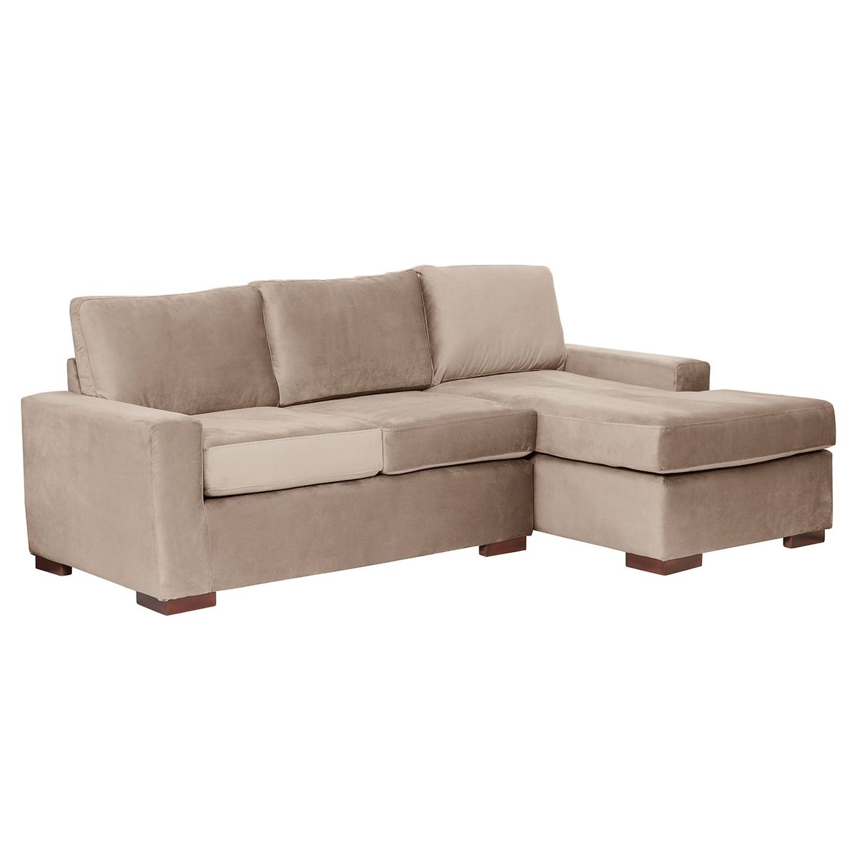 LATAM HOME - Sofá Seccional Latam Home Livorno 3 Cuerpos Tela Velvet