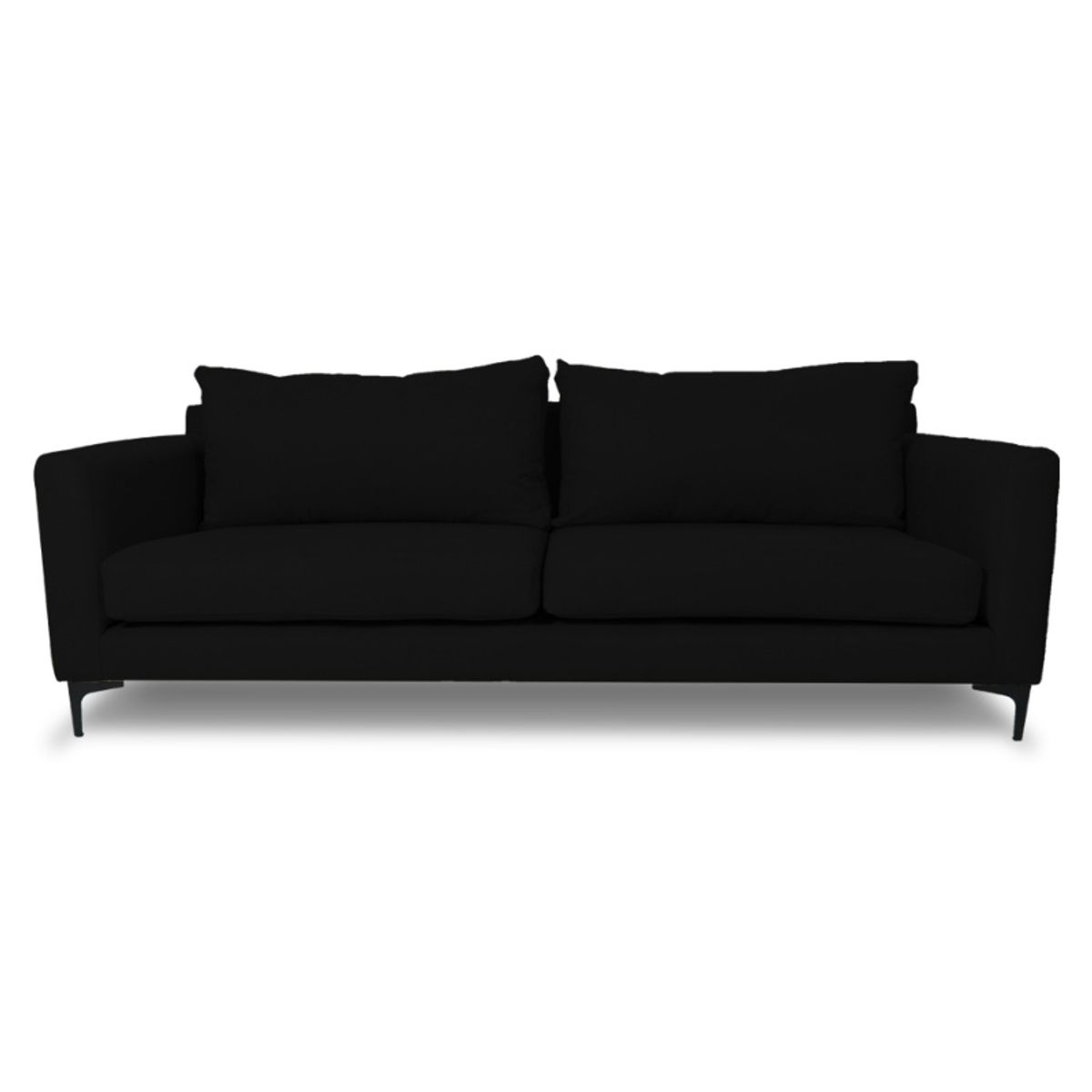 SOFAS HOME - SOFA ALANNA CHENILLE TIPO LINO NEGRO 3 CUERPOS