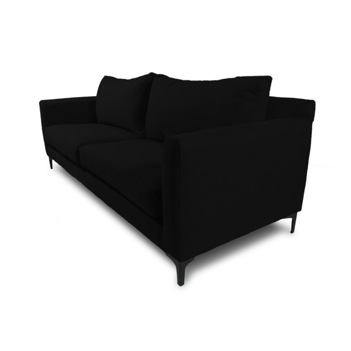 SOFAS HOME - SOFA ALANNA CHENILLE TIPO LINO NEGRO 3 CUERPOS