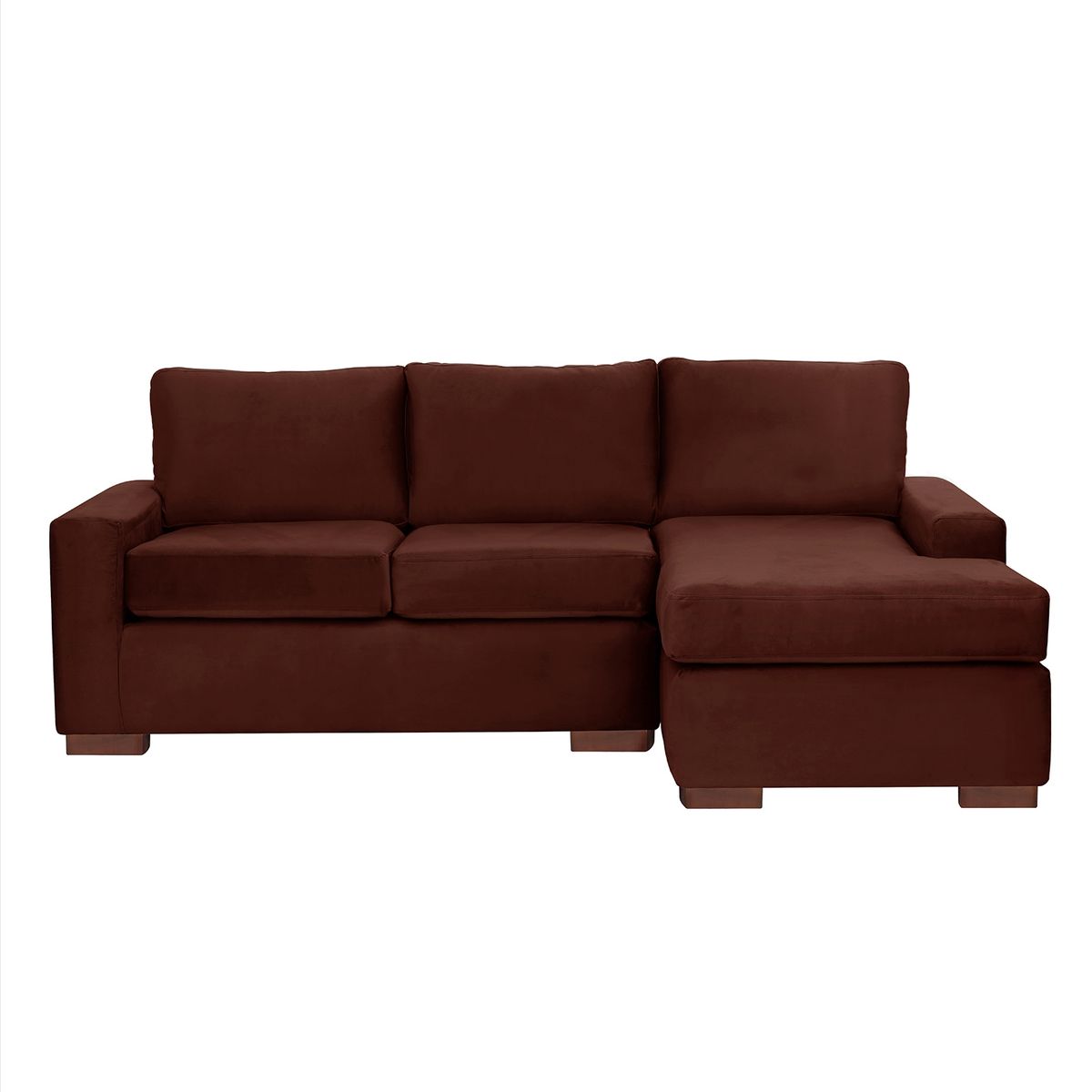 LATAM HOME - Sofá Seccional Derecho Livorno Tela Velvet Chocolate