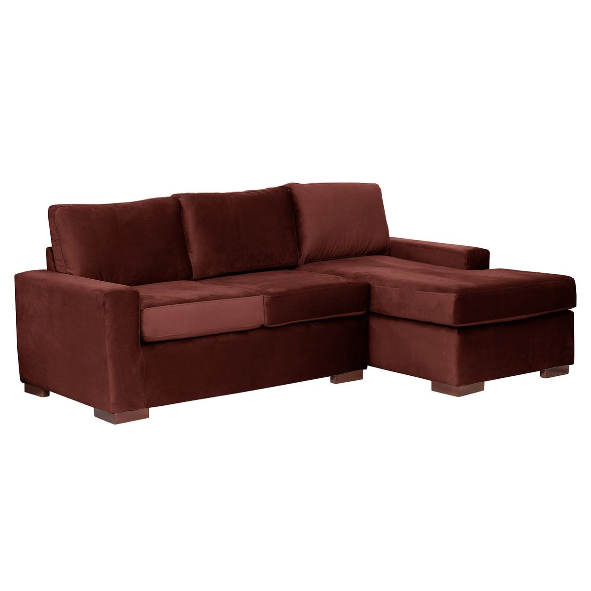 LATAM HOME - Sofá Seccional Derecho Livorno Tela Velvet Chocolate