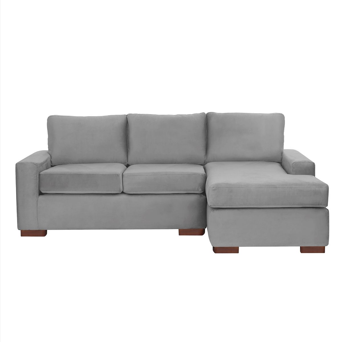 LATAM HOME - Sofá Seccional Derecho Livorno Tela Velvet Gris