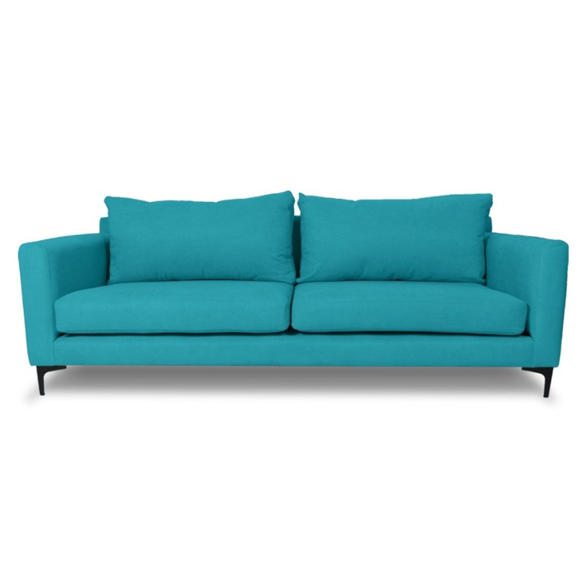 SOFAS HOME - SOFA ALANNA CHENILLE TIPO LINO TURQUESA 3 CUERPOS
