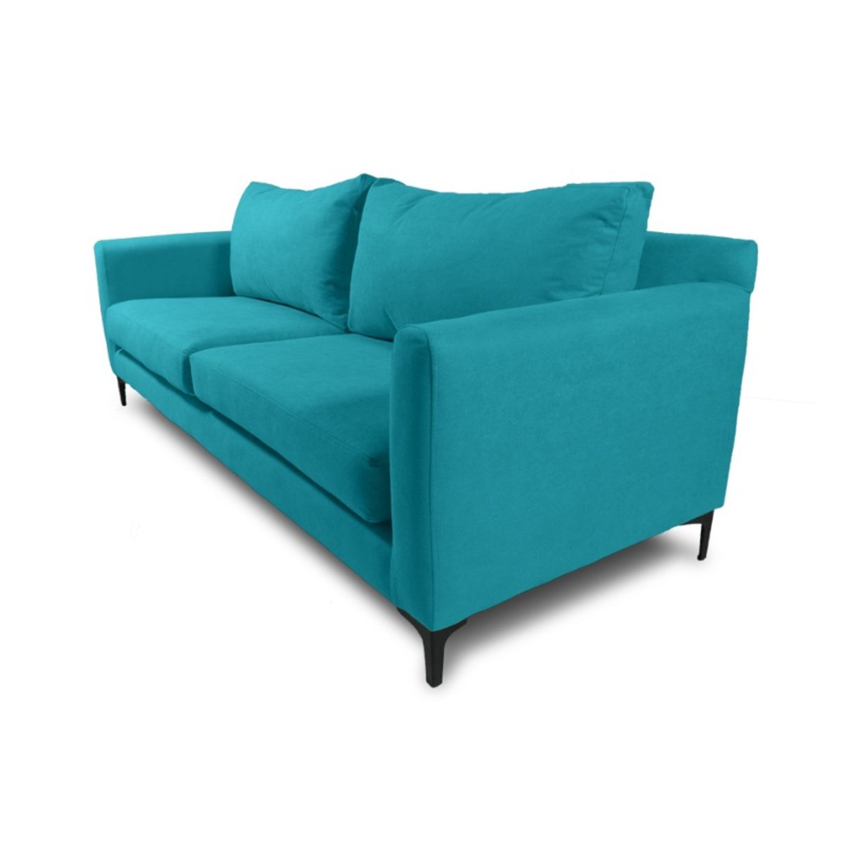 SOFAS HOME - SOFA ALANNA CHENILLE TIPO LINO TURQUESA 3 CUERPOS