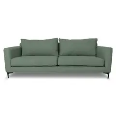 SOFAS HOME - SOFA ALANNA CHENILLE TIPO LINO VERDE 3 CUERPOS