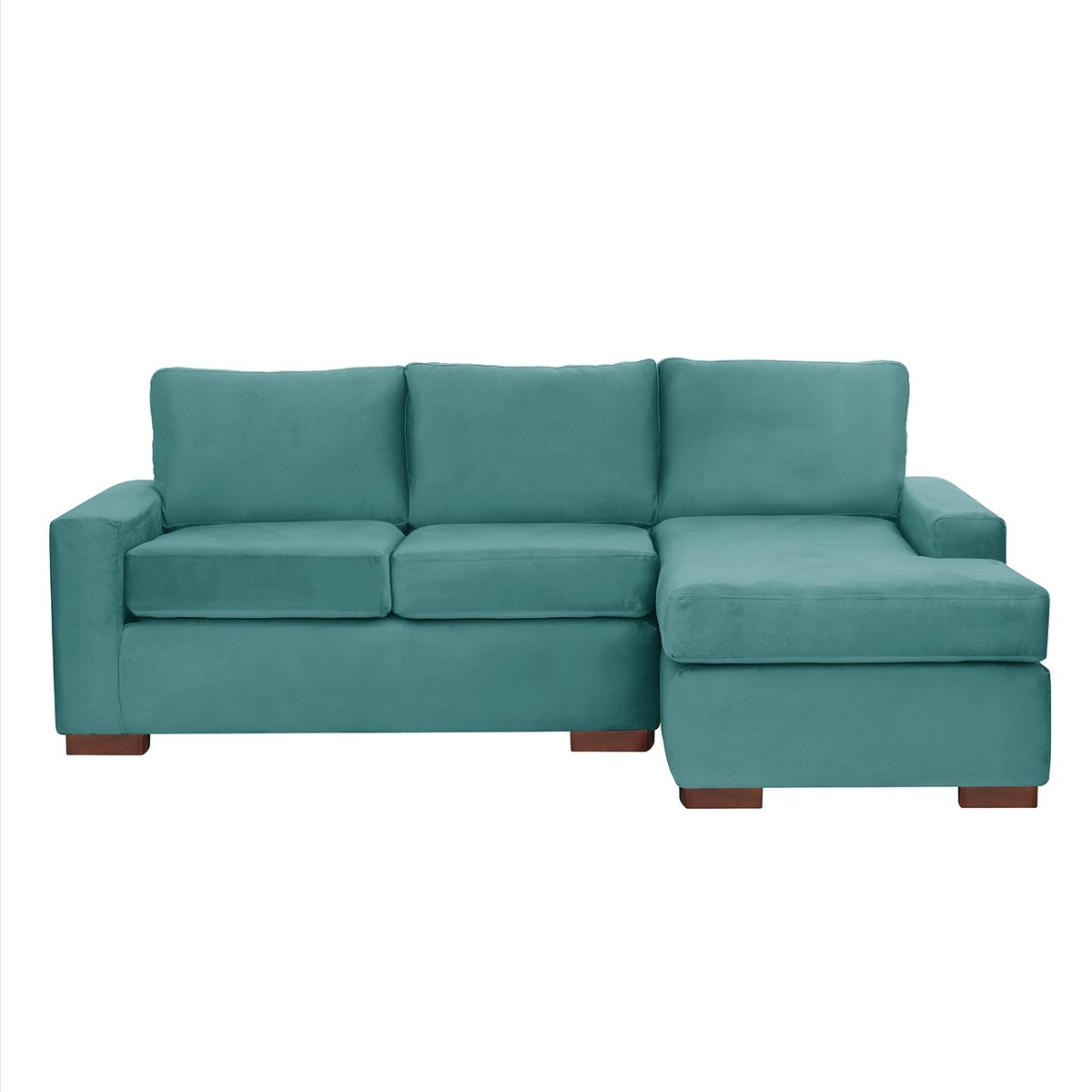 LATAM HOME - Sofá Seccional Derecho Livorno Tela Velvet Turquesa