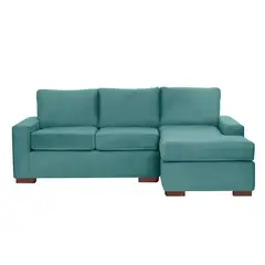 LATAM HOME - Sofá Seccional Derecho Livorno Tela Velvet Turquesa