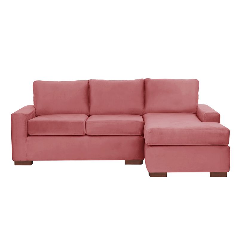 LATAM HOME - Sofá Seccional Derecho Livorno Tela Velvet Palo Rosa