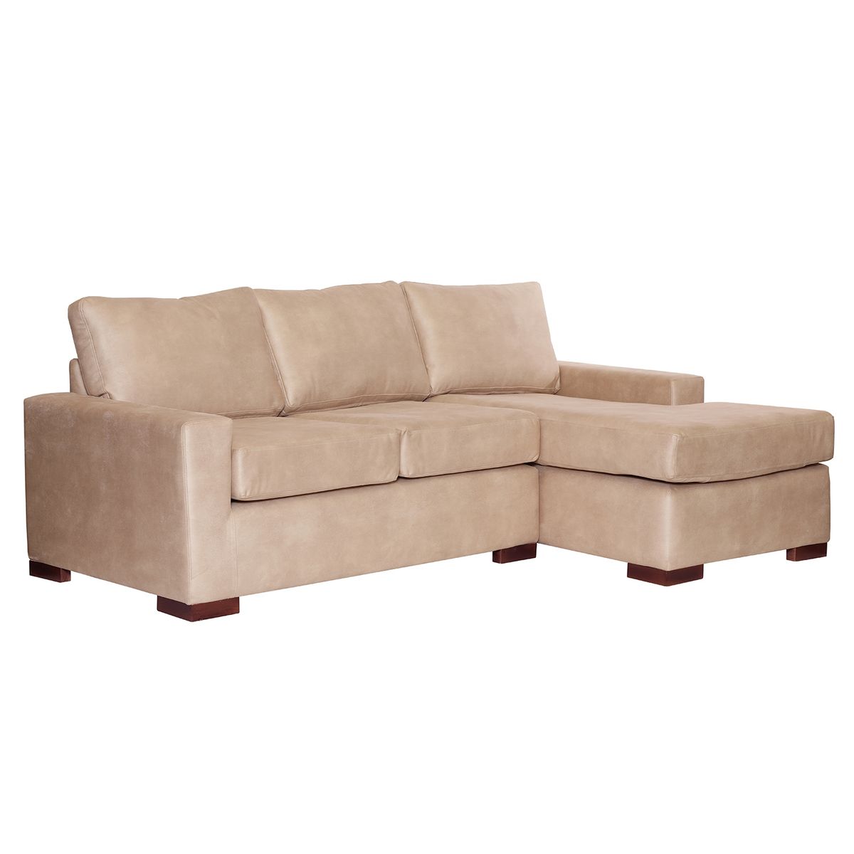 LATAM HOME - Sofá Seccional Derecho Livorno Cuero Kentucky Beige