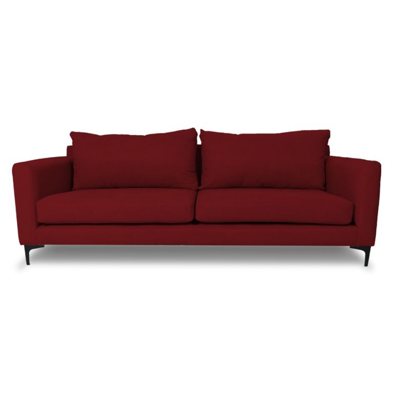 SOFA ALANNA FELPA ROJO 3 CUERPOS