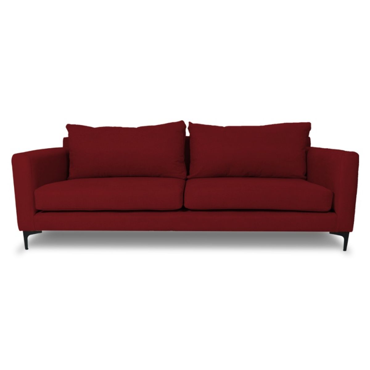 SOFAS HOME - SOFA ALANNA FELPA ROJO 3 CUERPOS