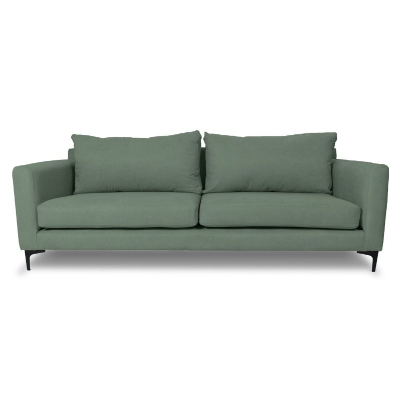 SOFAS HOME - SOFA ALANNA FELPA VERDE 3 CUERPOS
