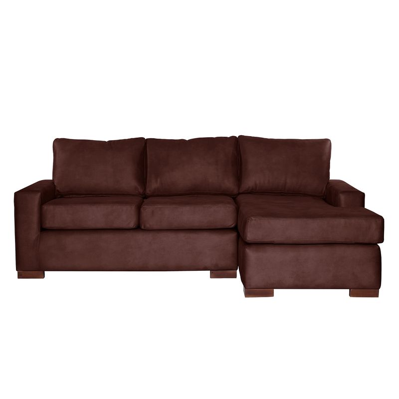 LATAM HOME - Sofá Seccional Derecho Livorno Cuero Kentucky Café Moro