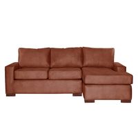 Sofá Seccional Derecho Livorno Cuero Kentucky Café Claro