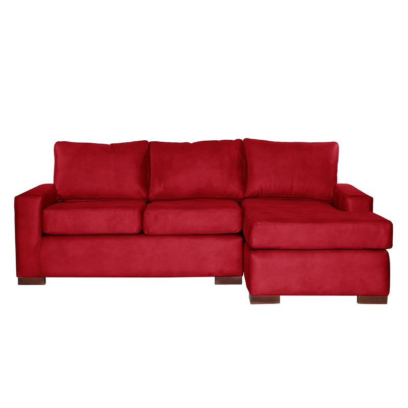 LATAM HOME - Sofá Seccional Derecho Livorno Cuero Kentucky Rojo