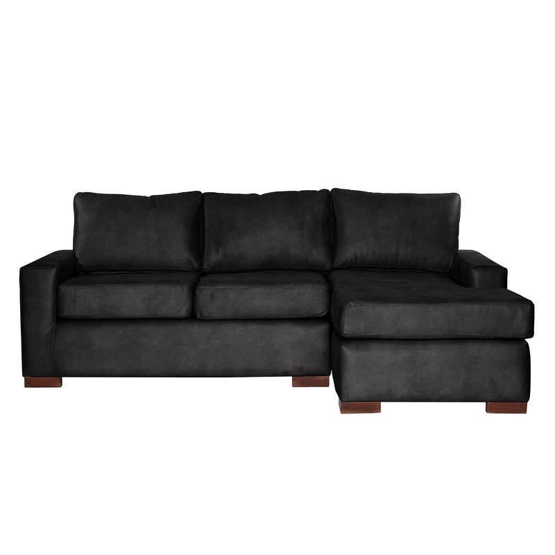 LATAM HOME - Sofá Seccional Derecho Livorno Cuero Kentucky Negro