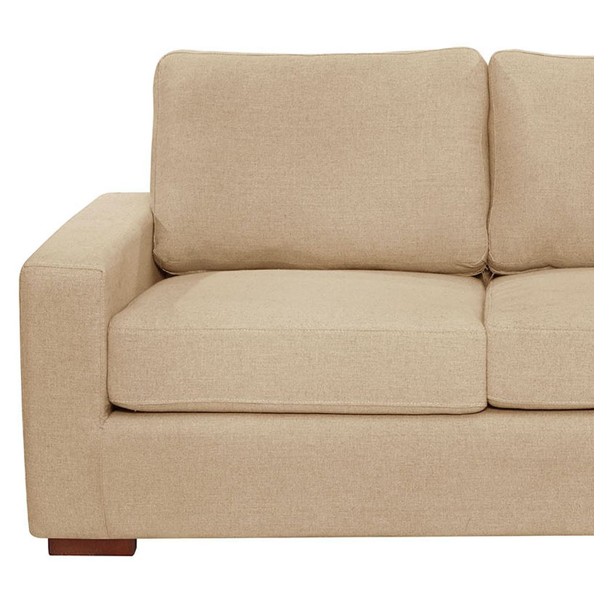 LATAM HOME - Sofá Seccional Latam Home Livorno Lino Natural, 3 Cuerpos, Chaise Longue