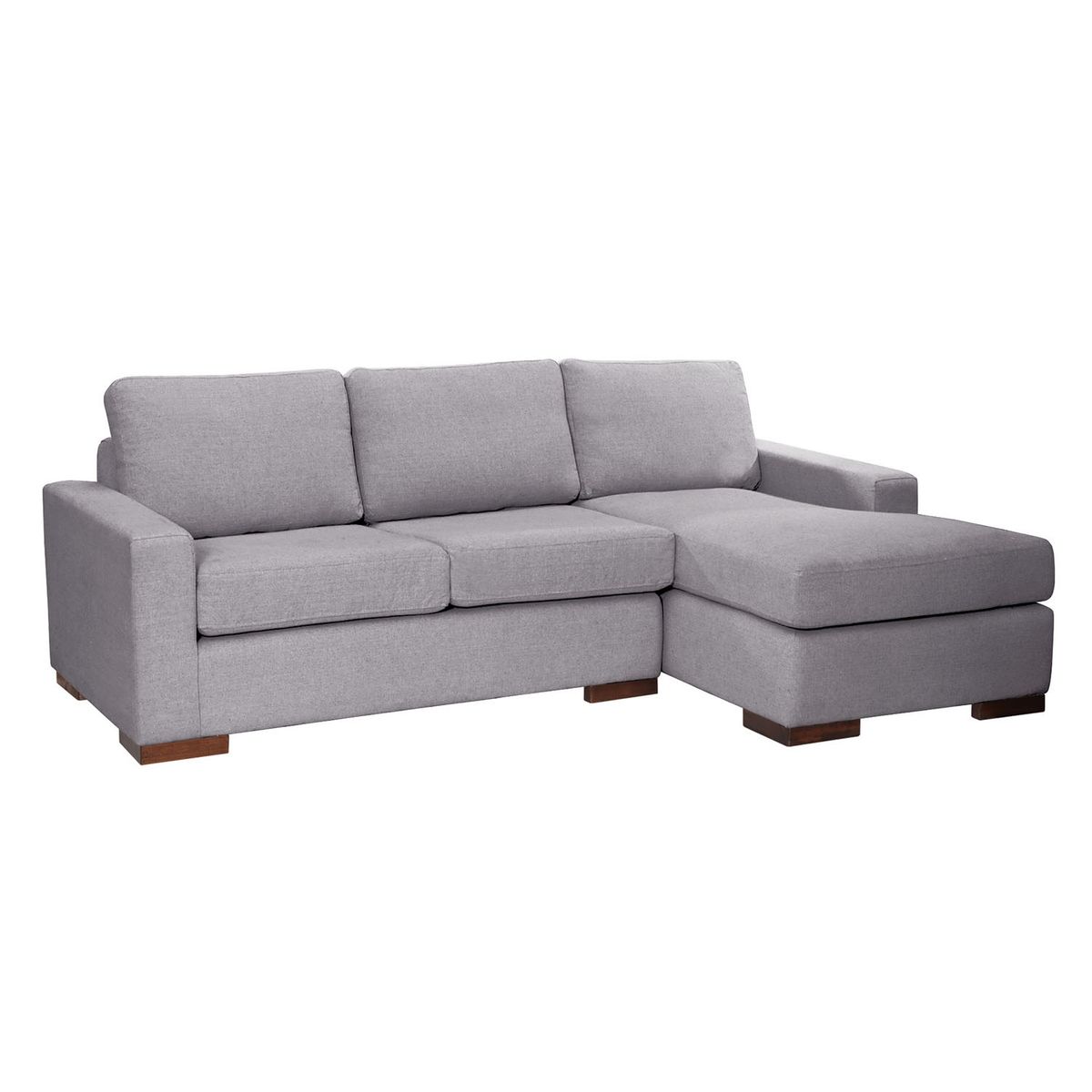 LATAM HOME - Sofá Seccional Derecho Livorno Lino Gris Claro