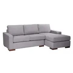 LATAM HOME - Sofá Seccional Derecho Livorno Lino Gris Claro
