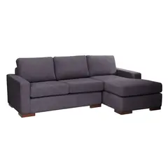 LATAM HOME - Sofá Seccional Derecho Livorno Lino Gris Oscuro