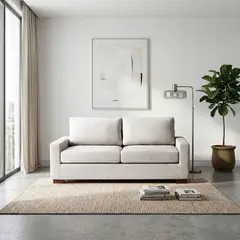 LATAM HOME - Sofá Livorno 3 Cuerpos Resortes Pocket Lino Blanco