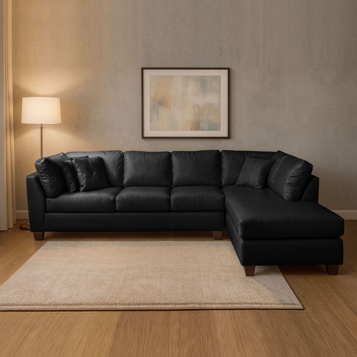 LATAM HOME - Sofá Seccional Latam Home Padua Chocolate 5 Cuerpos Derecho