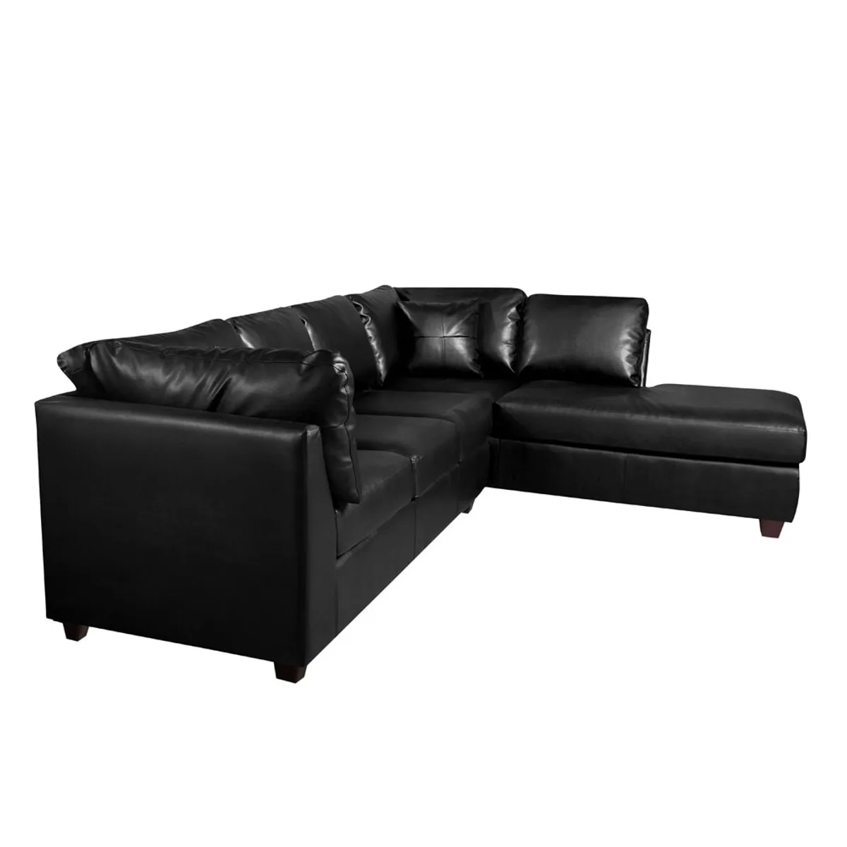 LATAM HOME - Sofá Seccional Latam Home Padua Negro 5 Cuerpos Grano Pu