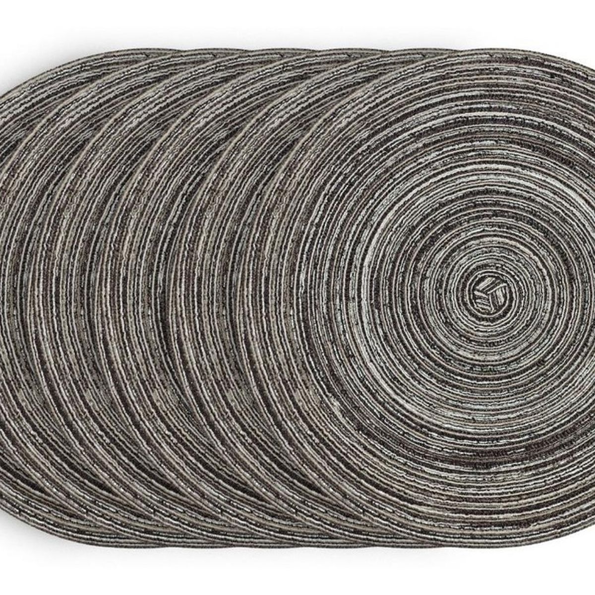 GENERICO - Set 6 Individuales Circulares Trenzados Color Gris