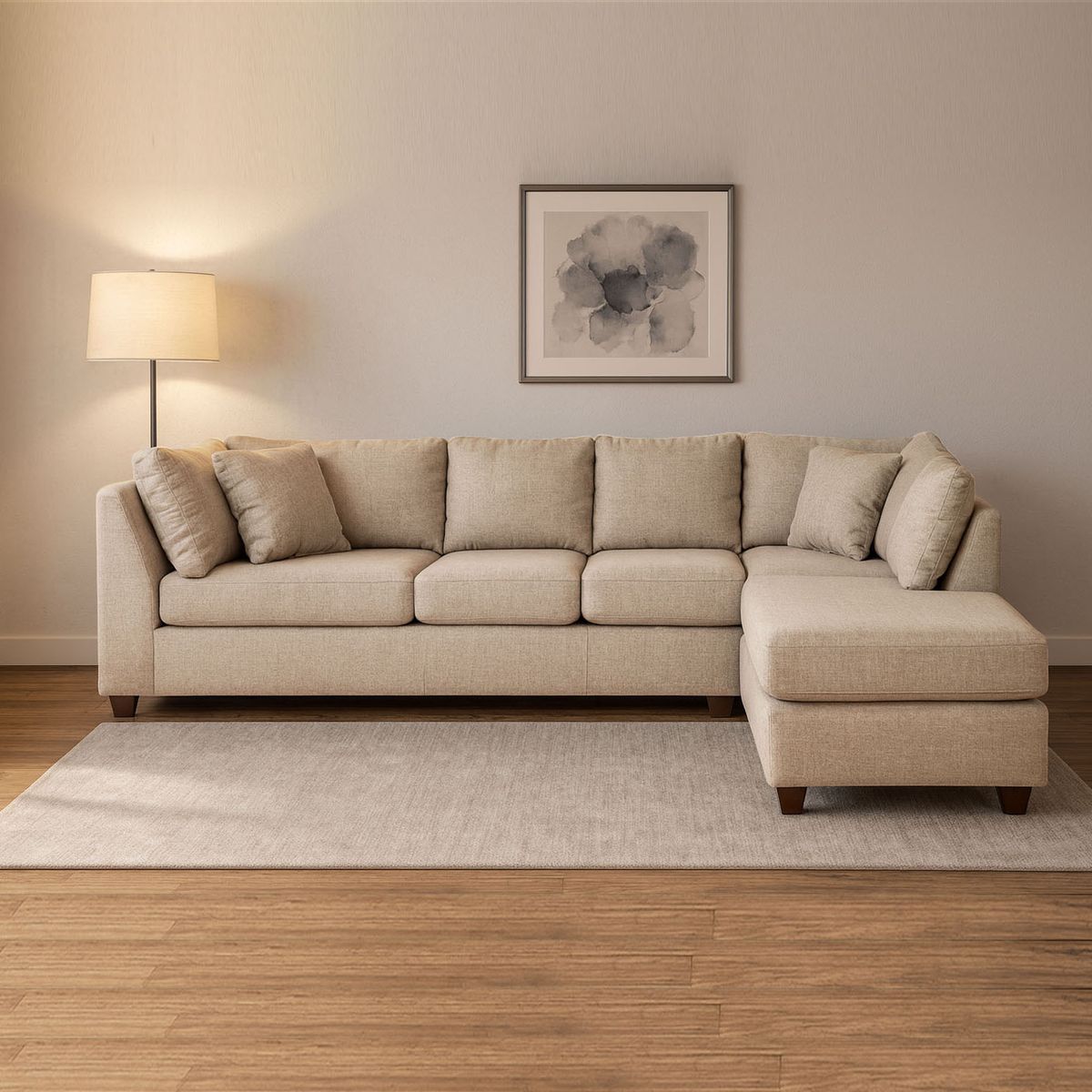 LATAM HOME - Sofá Seccional Padua Derecho Lino Natural