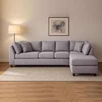 Sofá Seccional Padua 5 Cuerpos Gris Claro